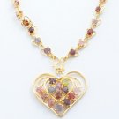 Multi Color Heart Pendant Necklace