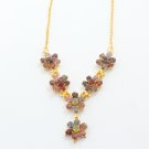 Multi Color Flower Pendant and Necklace