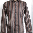 BRAND NEW Tasso Elba Brown Striped L/S Shirt (L) #0829