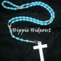 Soft Blue Rosary with White Cross