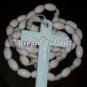 Soft Pink Rosary with White Cross