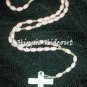 Soft Pink Rosary with White Cross