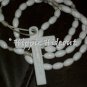 Soft White Rosary with White Cross