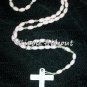 Soft White Rosary with White Cross