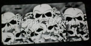 Airbrushed License Plate Car Tag Skulls