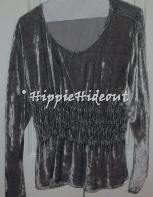 Medieval Maiden Velvet Puff Sleeve Top Blouse 2X XXL