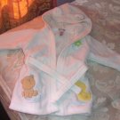 BABYBOYS SOFT WHITE HOODED TERRYCLOTH ROBE w/TIE