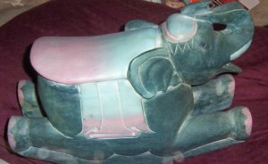 HAND CARVED HAND PAINTED ELEPHANT WOODEN