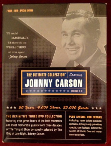 Johnny Carson The Ultimate Collection Best of the Tonight Show 3 DVDS - LIKE NEW