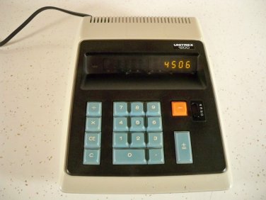 1970s Unitrex 1200 Desktop Vintage Calculator Easy2 Read Orange Panaplex Display