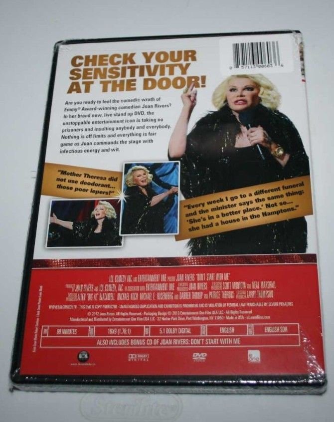 JOAN RIVERS DON'T START WITH ME BRAND NEW DVD A COLLECTOR'S ITEM FOR SURE