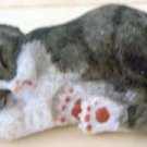 Grey Tabby Snoozer Cat Figurine Sculpture
