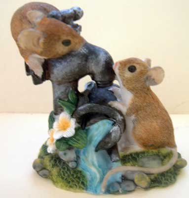 Mice on Water Spout Collectible Decor