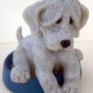 Dog in Food Bowl : 'Patience' : Quarry Critters : Vintage : Mint