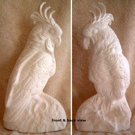 Ceramic Bisque PARROT Exotic Bird Large Beauty!