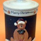 Teddy Bear Holiday Christmas Lidded Candle Jar