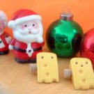 Shakers Lot /3 Enesco Holiday Ornaments Cheese w/ Cork Plugs