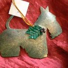 Terrier Dog Metal Glitter Ornament Holiday - NWT