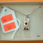 Bonestones Dog Birthstone Charm Necklace NEW Sterling Silver SS July