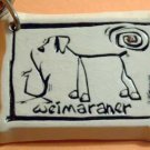 Weimaraner Cavern Canine Dog Breed Stoneware Ceramic Clay Jewelry Key Chain McCartney - NEW