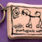 Portuguese Water Dog Cavern Canine Breed Stoneware Ceramic Clay Jewelry Key Chain McCartney - NEW
