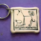 Belgian Malinois Cavern Canine Dog Breed Stoneware Ceramic Clay Jewelry Key Chain McCartney - NEW