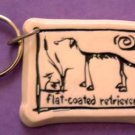 Flat Coated Retriever Cavern Canine Dog Breed Stoneware Ceramic Clay Key Chain McCartney - NEW