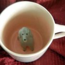 Spademan Pottery Mug Collectible SALE! : Grey Poodle Peek-A-Boo : NEW