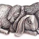 Double Bunny Rabbit Nap JJ Jonette Jewelry Lapel Pin