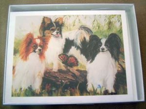 Papillion #5 Dog Notecards Envelopes Set - Maystead - NEW