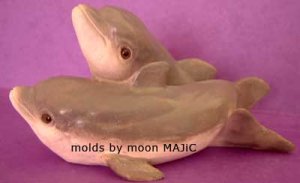 DOLPHIN Play Dolphins Fish Sea SILICONE Candle Soap Resin Plaster Cement MOLD