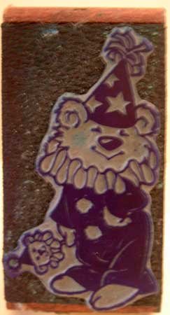 Rubber Stamp Inky Dinks Clown Bear Craft Mounted