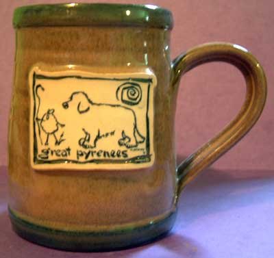 Great Pyrenees Cavern Canine Dog Breed Ceramic Clay Mug Cup McCartney - NEW