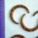 7- Crescents Embossed Raw Copper Jewelry Craft Altered Art Clay Mold Design