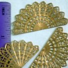 Fan Peacock Tail Raw Brass Jewelry Craft Altered Art Clay Mold Design
