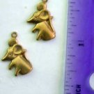 Mice Charms 2 Raw Brass Jewelry Craft Altered Art Clay Mold Design