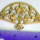 Floral Fan Raw Brass Jewelry Craft Altered Art Clay Mold Design
