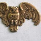 Gothic Owl Raw Brass Jewelry Craft Altered Art Clay Mold Design