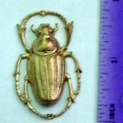 Scarab Beetle Bug Raw Brass Jewelry Craft Altered Art Clay Mold Design