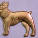 Boston Terrier Dog Raw Brass Jewelry Craft Altered Art Clay Mold Design