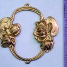 Frame Floral Oval Raw Brass Jewelry Craft Altered Art Clay Mold Design