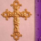 Cross Floral Raw Brass Jewelry Craft Altered Art Clay Mold Design