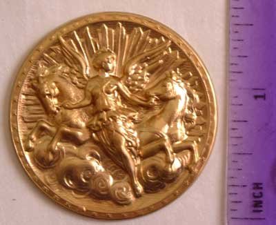Angel & Horses Raw Brass Jewelry Craft Altered Art Clay Mold Design