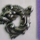 Dragon Round Gothic Silver Oxide Jewelry Craft Altered Art Clay Mold Design