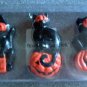 Cat Black Mask Pumpkin Glitter Halloween Floating Candles Set/3 NIP