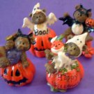 Halloween Bear Pumpkin Costumes Holiday Decor Set/4