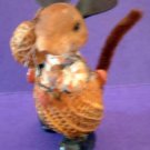 Mouse Peanut Shelled Resin and Leather Decor NEW