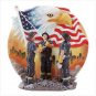 Firemen Raising Flag Eagle Plate