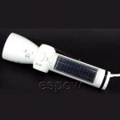 White Portable Solar Charger with LED Torch Hand-power Generator AM/FM Radio Alarm Built-in Speaker