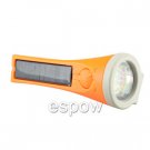 Orange portable Solar Charger with LED Electric Torch Adjustable Brightness